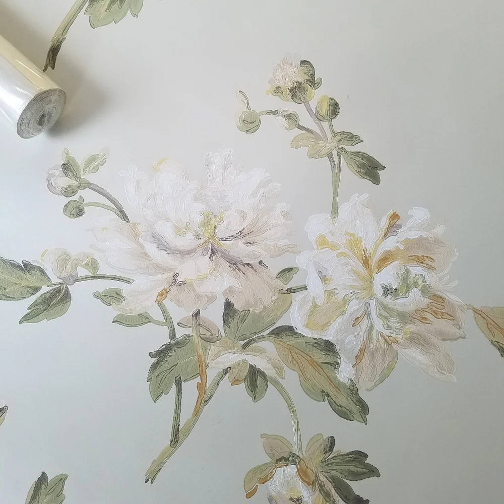 Wallpaper Handpainted Cream Rose